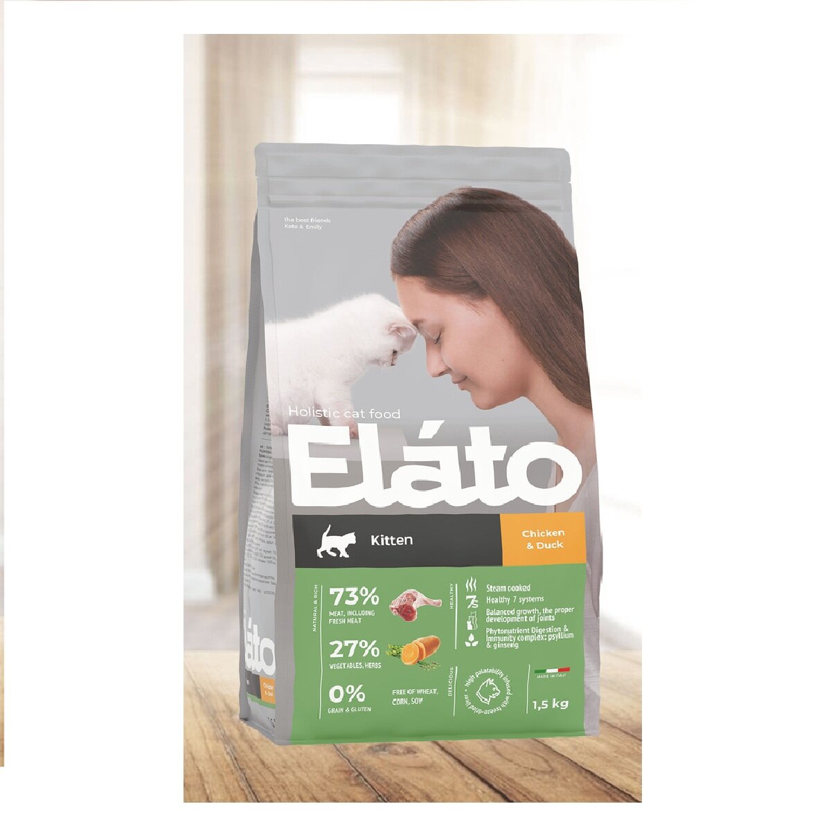 ELATO Holistic сухой корм для котят Курица и Утка 1,5кг