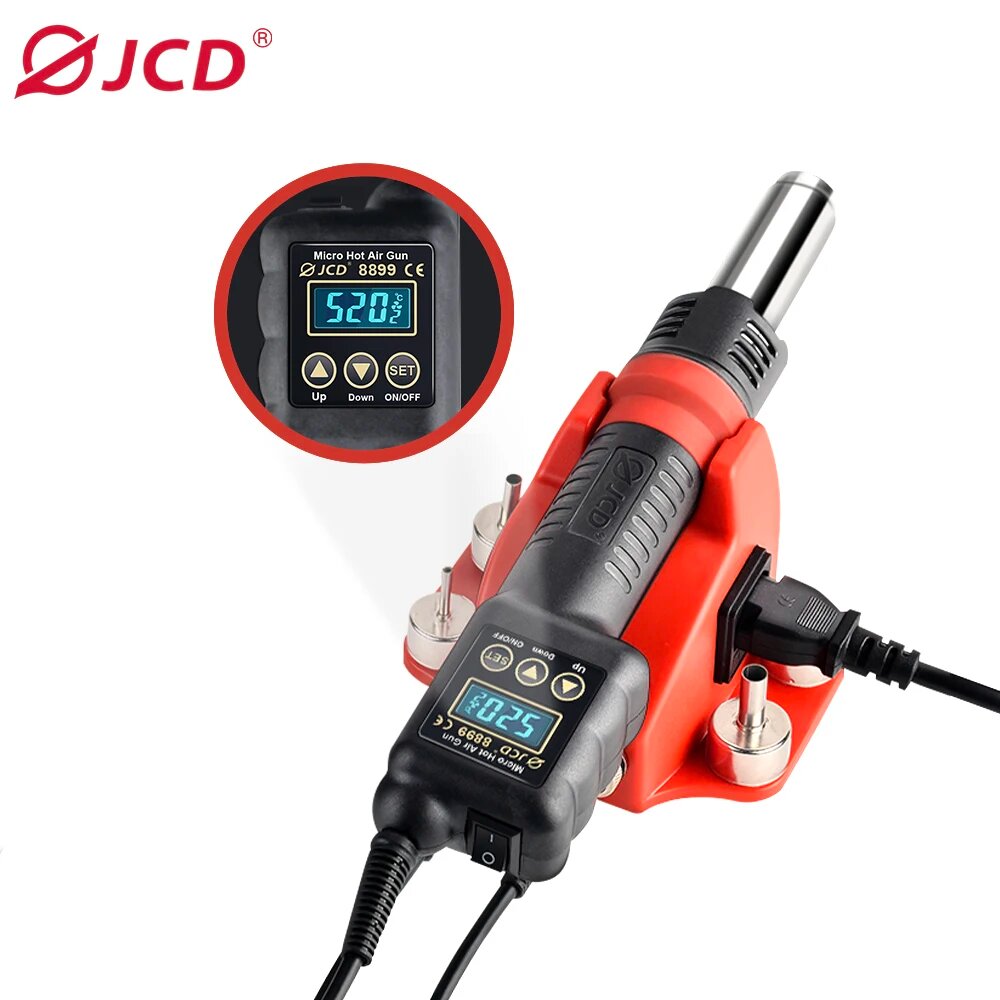 Изображение JCD 8899 Паяльная станция 2 в 1 750 Вт, NEW 8899 Set1, 220V EU PLUG