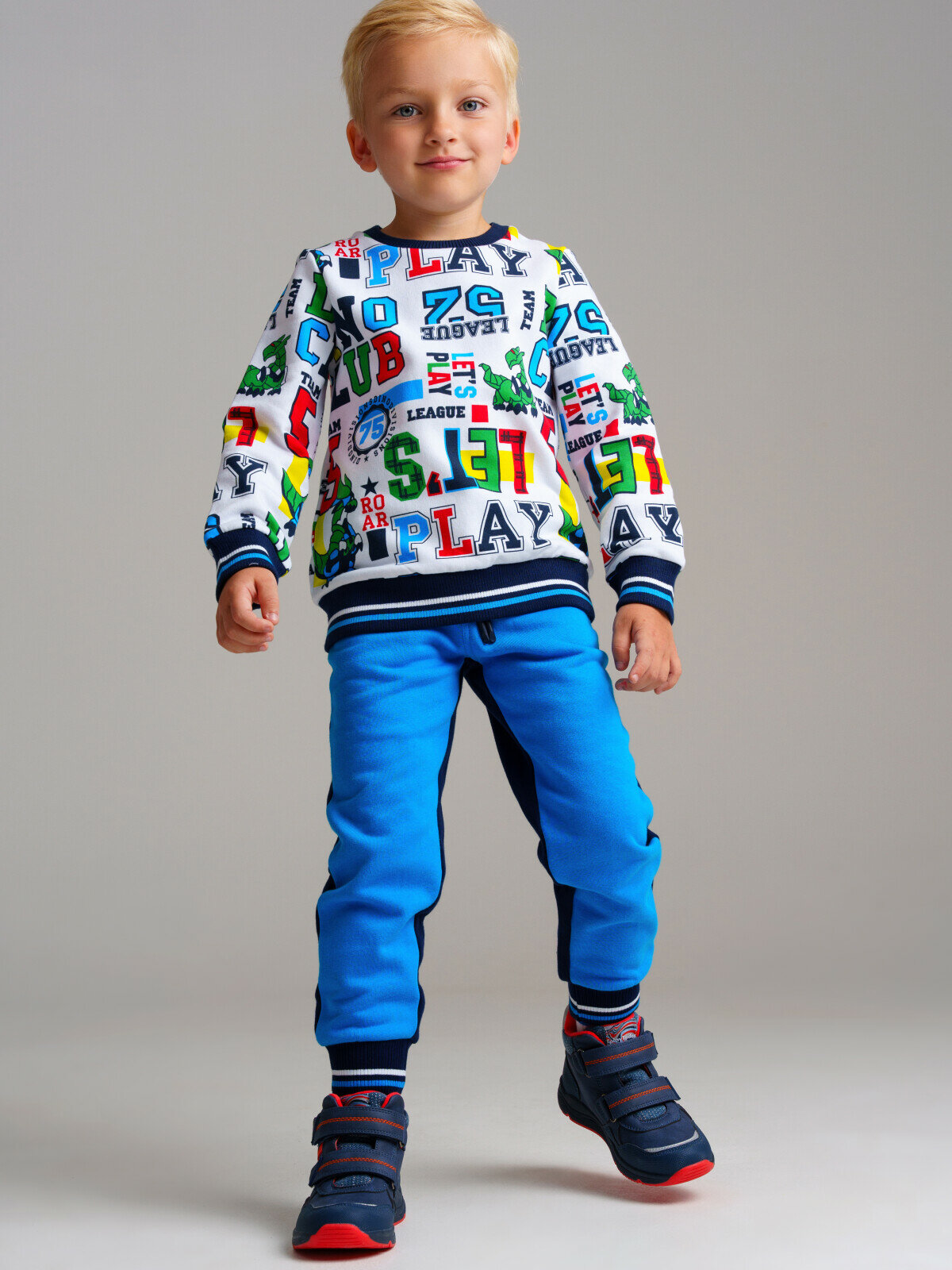 Свитшот playToday, размер 98, зеленый, — фото 1