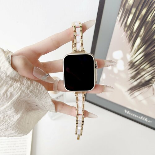 Ремешок для Apple Watch, стальной, золотистая смола, 49мм