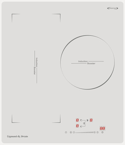 Изображение товара Электрическая варочная панель Zigmund & Shtain CI 49.4 W 45 см, 3 конфорки стеклокерамика, белый