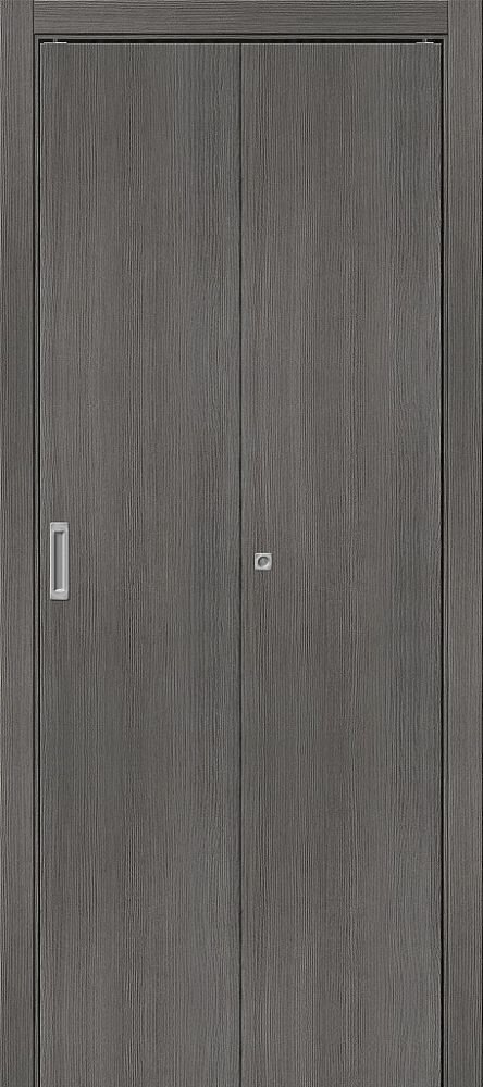 Дверь-Книжка Складная с Экошпоном Bravo Браво-0 Grey Melinga Межкомнатная 400x2000мм (Полотно 2шт) / Браво.