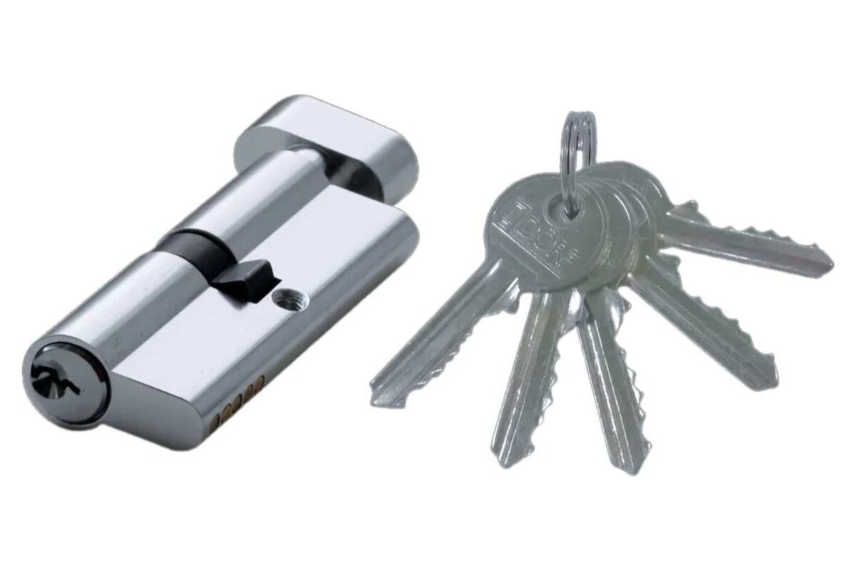 DORF ECONOMY Цилиндр замка ключ барашек английский никель 30-35 блистер DORF_ECO_65(30x35)_k_kn_бл