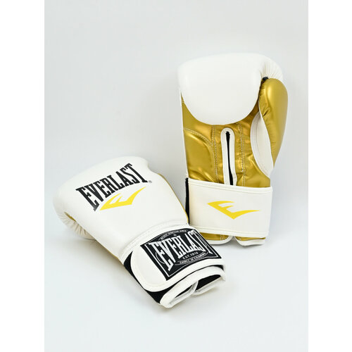 Перчатки боксерские Everlast 12 унций золотой с белым кож/зам