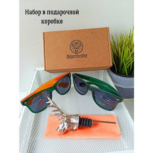 Солнцезащитные очки Jagermeister, зеленый/оранжевый