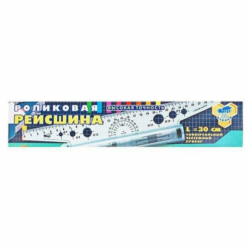 Рейсшина 30см Пчелка металлический ролик с транспортиром 1шт УЧП-30 224₽