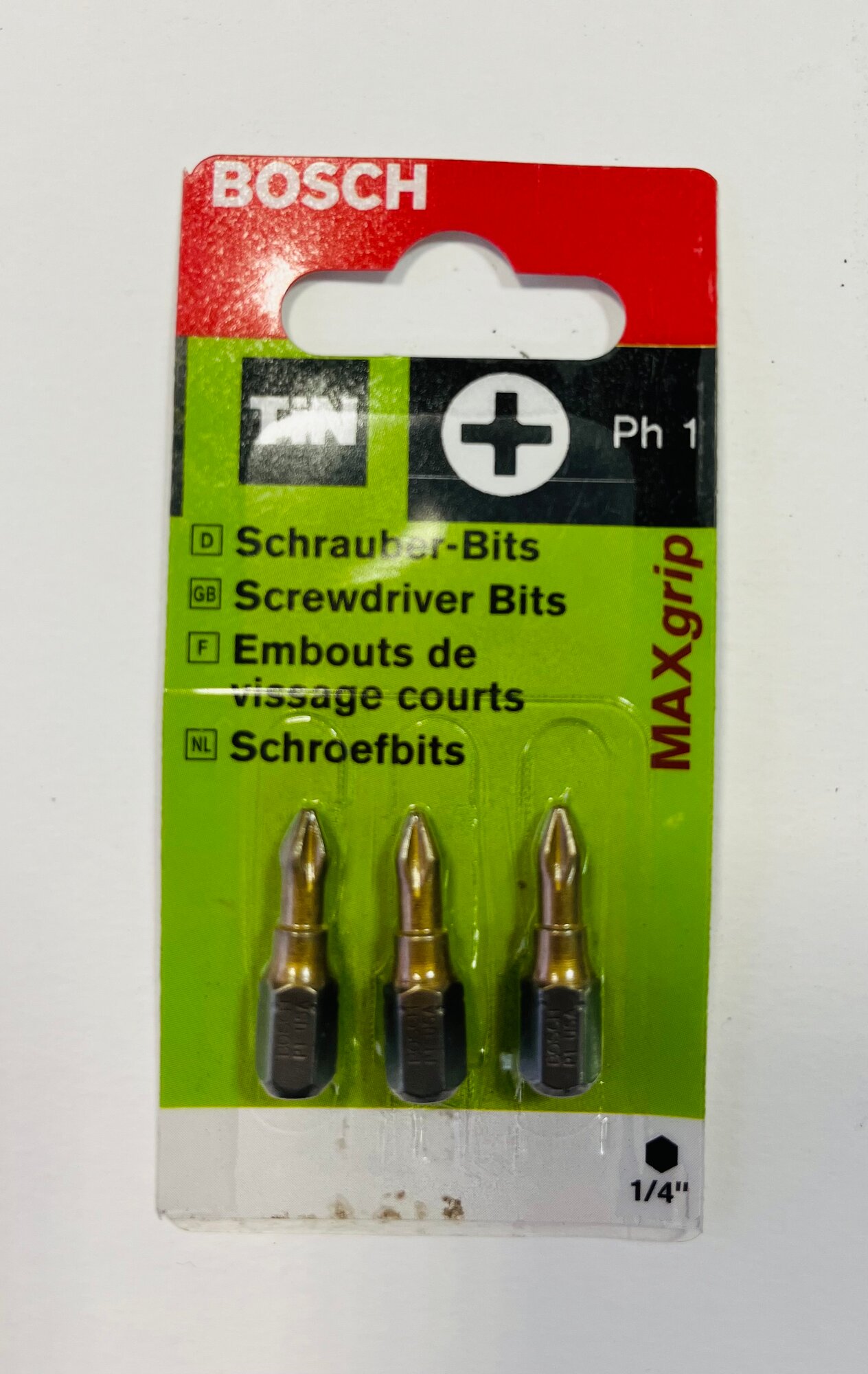 Набор бит BOSCH PH1 односторонние наконечник крест длина 25 мм 3 шт.