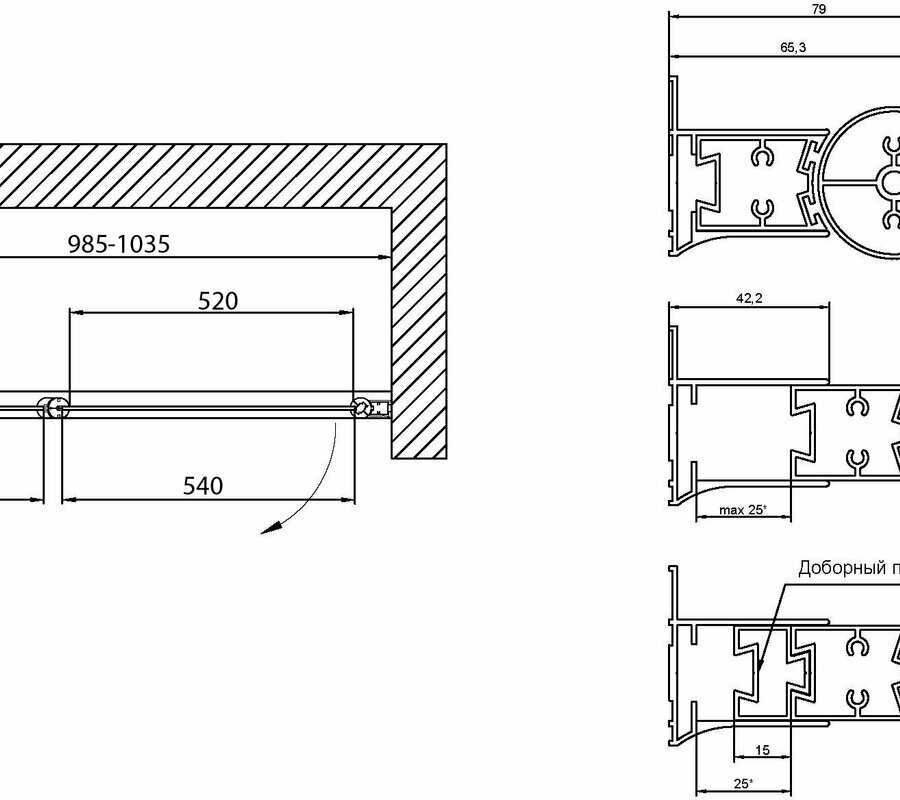 Душевая дверь в нишу Vegas GlassEP-F-1 NOVO 100 02М 10 L - фото №8