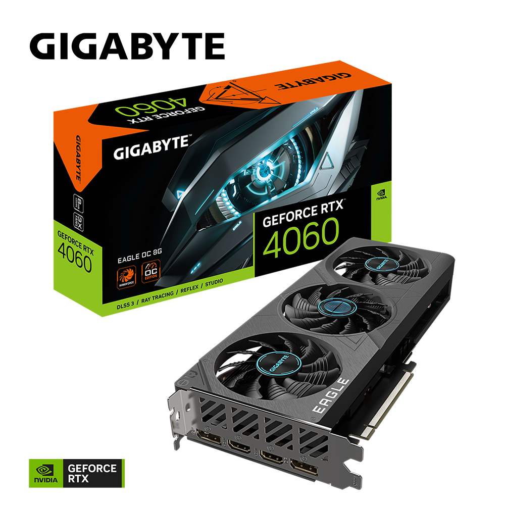 Видеокарта GIGABYTE GeForce RTX 4060 EAGLE OC 8GB (GV-N4060EAGLE OC-8GD)
