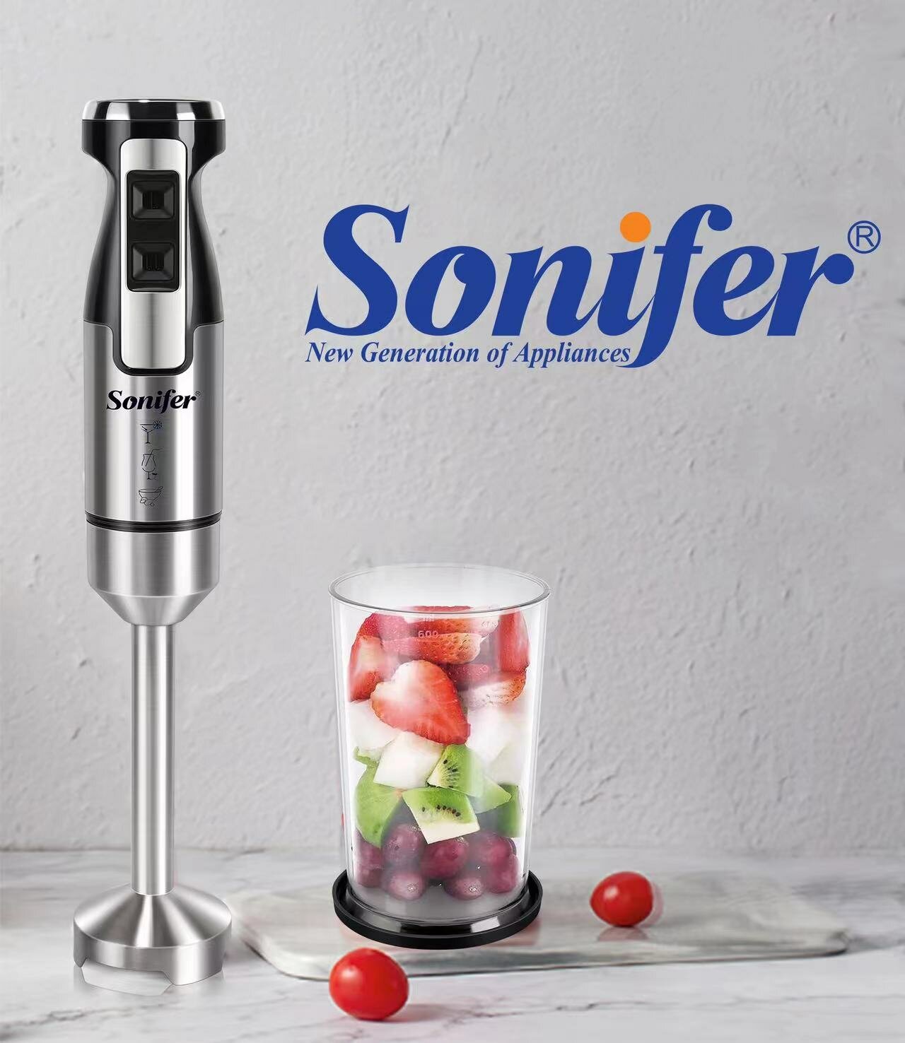 Блендер Sonifer SF-8085, ручной, для приготовления коктейлей и смузи