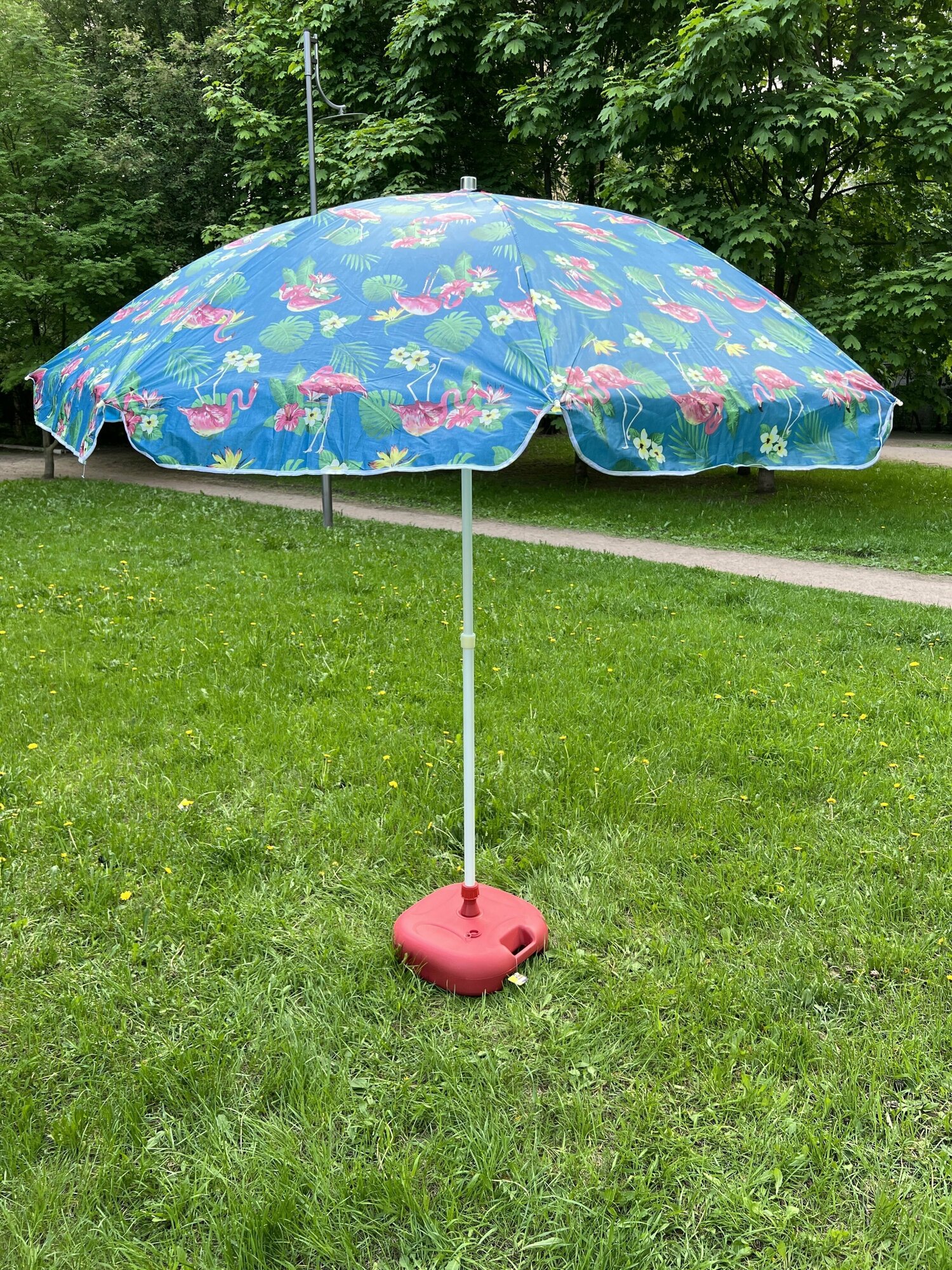 Держатель для садового зонта 20л, Подставка для крепления зонта с фиксатором - фотография № 2