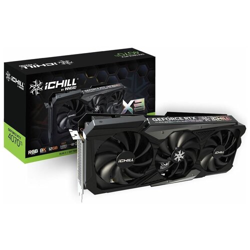 Видеокарта INNO3D RTX4070Ti ICHILL X3 12GB GDDR6X 192-bit DPx3 HDMI / VA48H / GA1048861 видеокарта inno3d nvidia geforce rtx 4090 ichill x3 pci e 24576mb gddr6x 384 bit retail c40903 246xx 1833va47