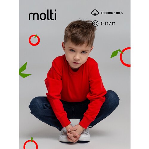 Свитшот molti, размер 6 лет, красный