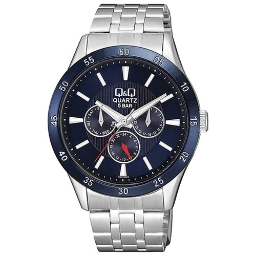 Наручные часы Q&Q CE02-422, серебряный, синий