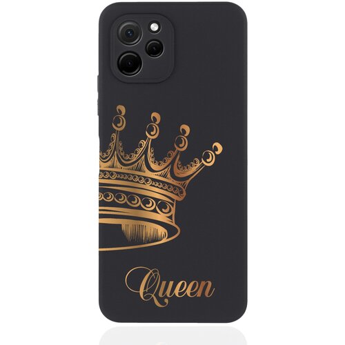 Черный силиконовый чехол MustHaveCase для Huawei Nova Y61 Парный чехол корона Queen черный силиконовый чехол musthavecase для vivo y35 парный чехол корона queen