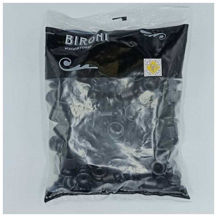 Изолятор BIRONI, пластик, накладной, 10 шт/у, цвет ЧЕРНЫЙ B1-551-23-10 - фотография № 3