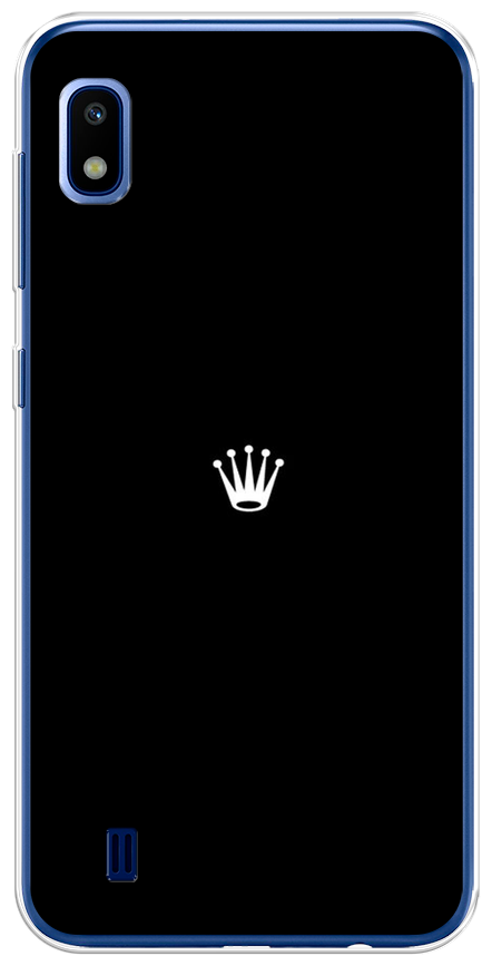 Силиконовый чехол на Samsung Galaxy A10 / Самсунг Галакси А10 Белая корона на черном фоне