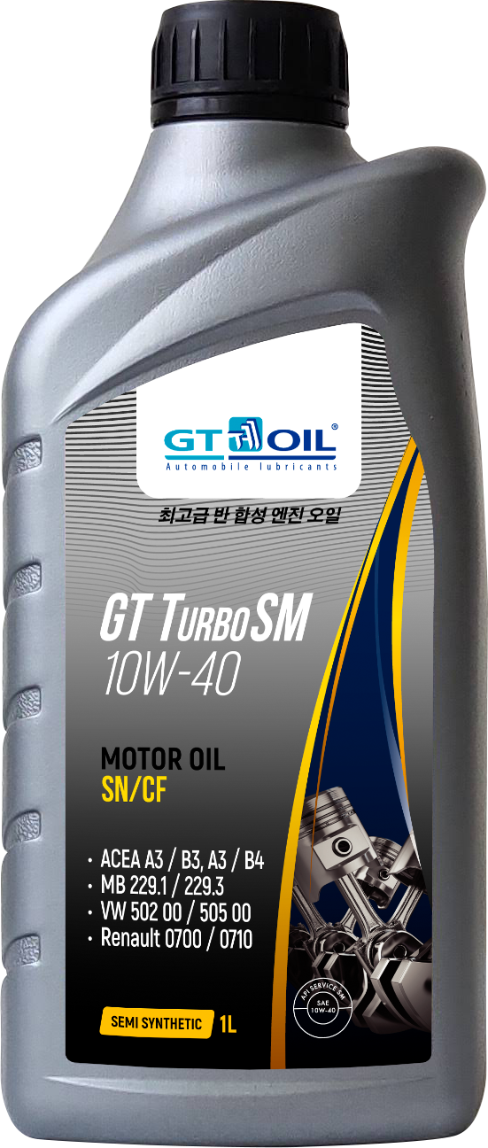 GT OIL 8809059407011 Масло моторное GT OIL GT Turbo SM 10W-40 полусинтетическое 1 л 8809059407011