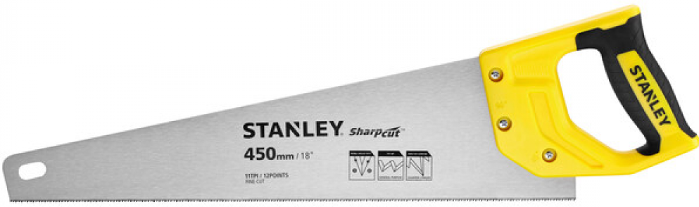 Ножовка по дереву Stanley SharpCut TPI11 450мм STHT20370-1 - фото №3