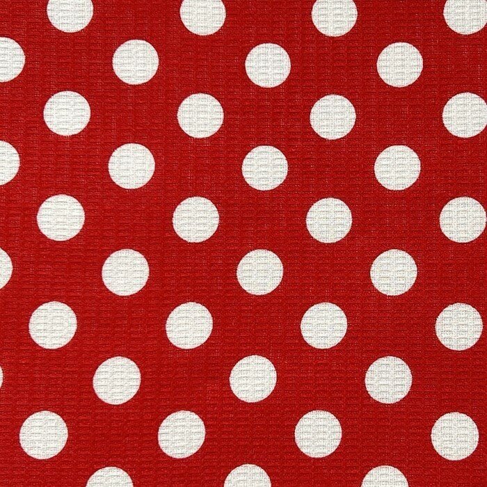 фото Русский дом Полотенце 35х60см Горох, красный, вафля, 120 гр/м2, хлопок 100%