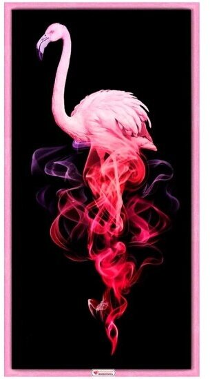 Картина стразами Алмазная Живопись АЖ-1829 Фламинго в дыму 30*60см