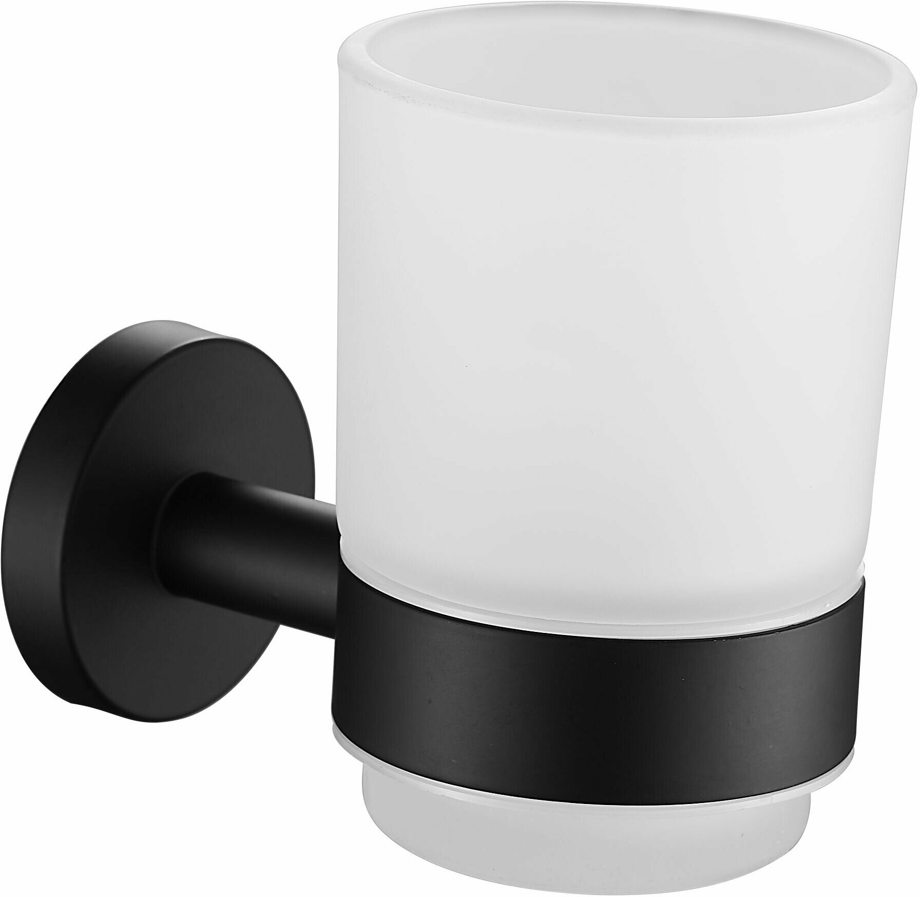 Настенный стеклянный стакан держатель зубных щеток для ванной комнаты Rainbowl 2285-BP цвет черный