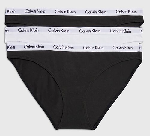 Трусы CALVIN KLEIN, 3 шт., размер XS, черный, белый