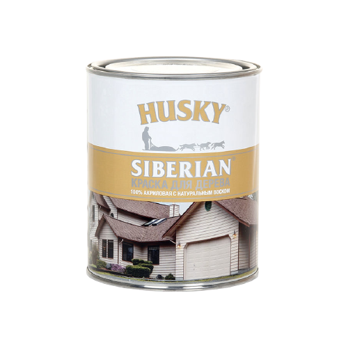 Краска для дерева Husky Siberian акриловая белая, база А, 0,9л