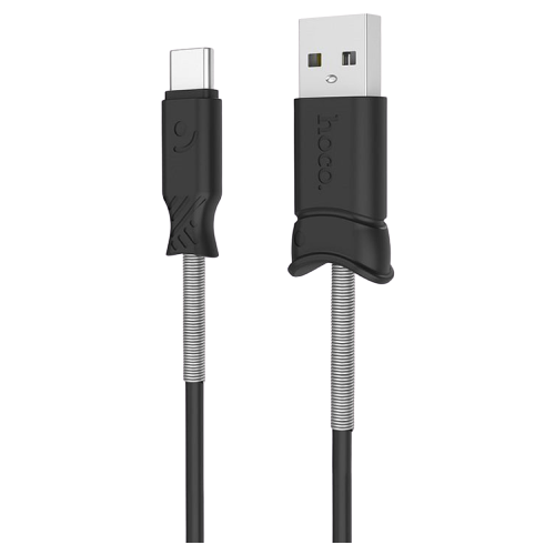 Кабель Hoco X24 Pisces USB - USB Type-C, 1 м, 1 шт., черный кабель hoco x24 pisces usb lightning 1 м 1 шт черный