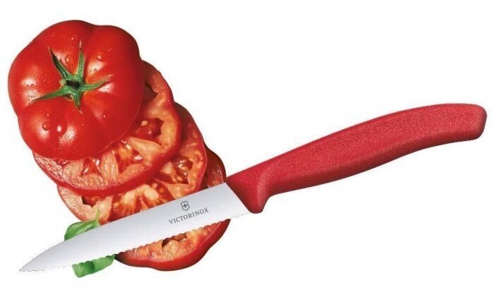 Нож кухонный Victorinox Swiss Classic (6.7731) стальной разделочный для овощей лезв.100мм серрейт. з - фото №11
