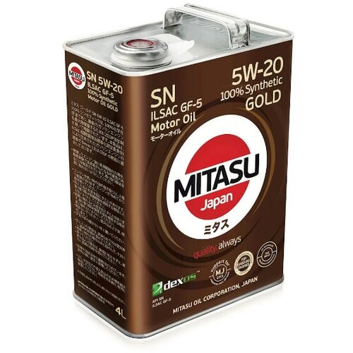 Синтетическое моторное масло Mitasu MJ-100 Gold SN 5W-20, 6 л, 6 кг, 1 шт