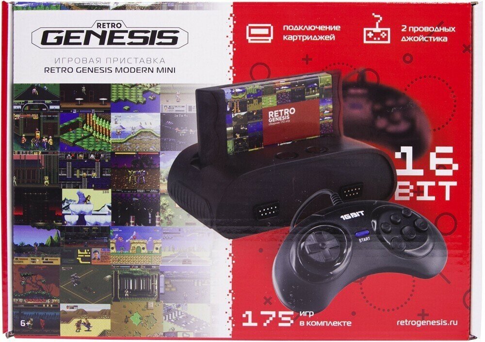 Игровая консоль RETRO GENESIS Modern 175 игр, два джойстика, Mini, черный - фото №19