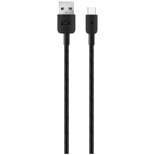 Дата-кабель/Exployd/USB - TYPE-C/круглый/нейлон/чёрный/1М/2.4A/Flow/EX-K-1257 кабель exployd ex k 1152 type c usb 2 а 1 м черный