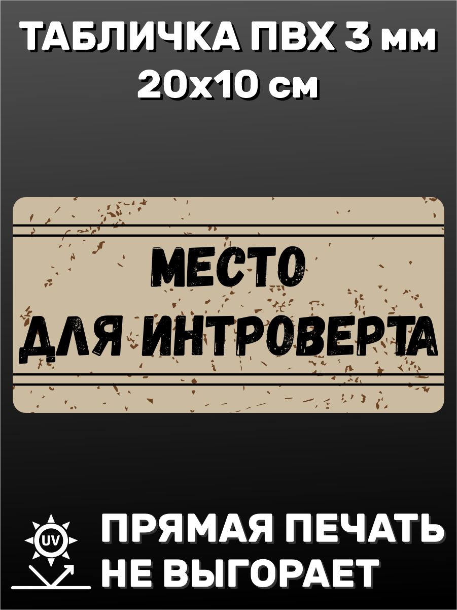 Табличка информационная Интроверт 20х10 см