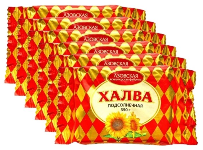 Азовская кондитерская фабрика Халва подсолнечная , 6 шт по 350 г