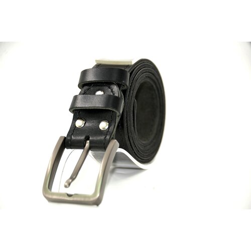 фото Ремень натуральная кожа, металл, длина 125.5 см., черный nis004