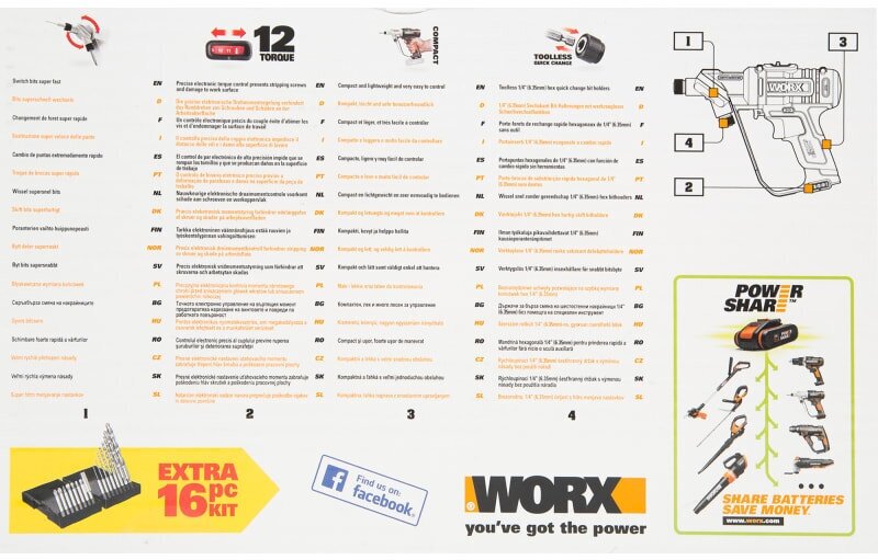 Аккумуляторный шуруповерт Worx WX176.9, без аккумулятора - фотография № 10