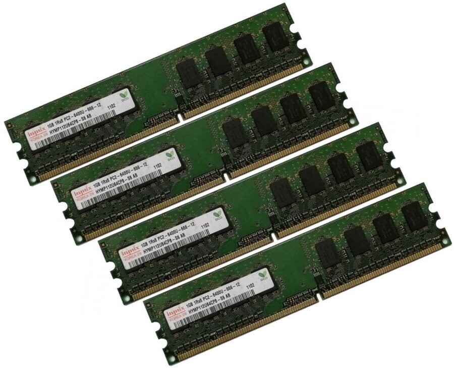 ОЗУ Dimm 4Gb PC2-6400(800)DDR2 Hynix HYMP112U64CP8-S6 (Kit 4x1Gb)