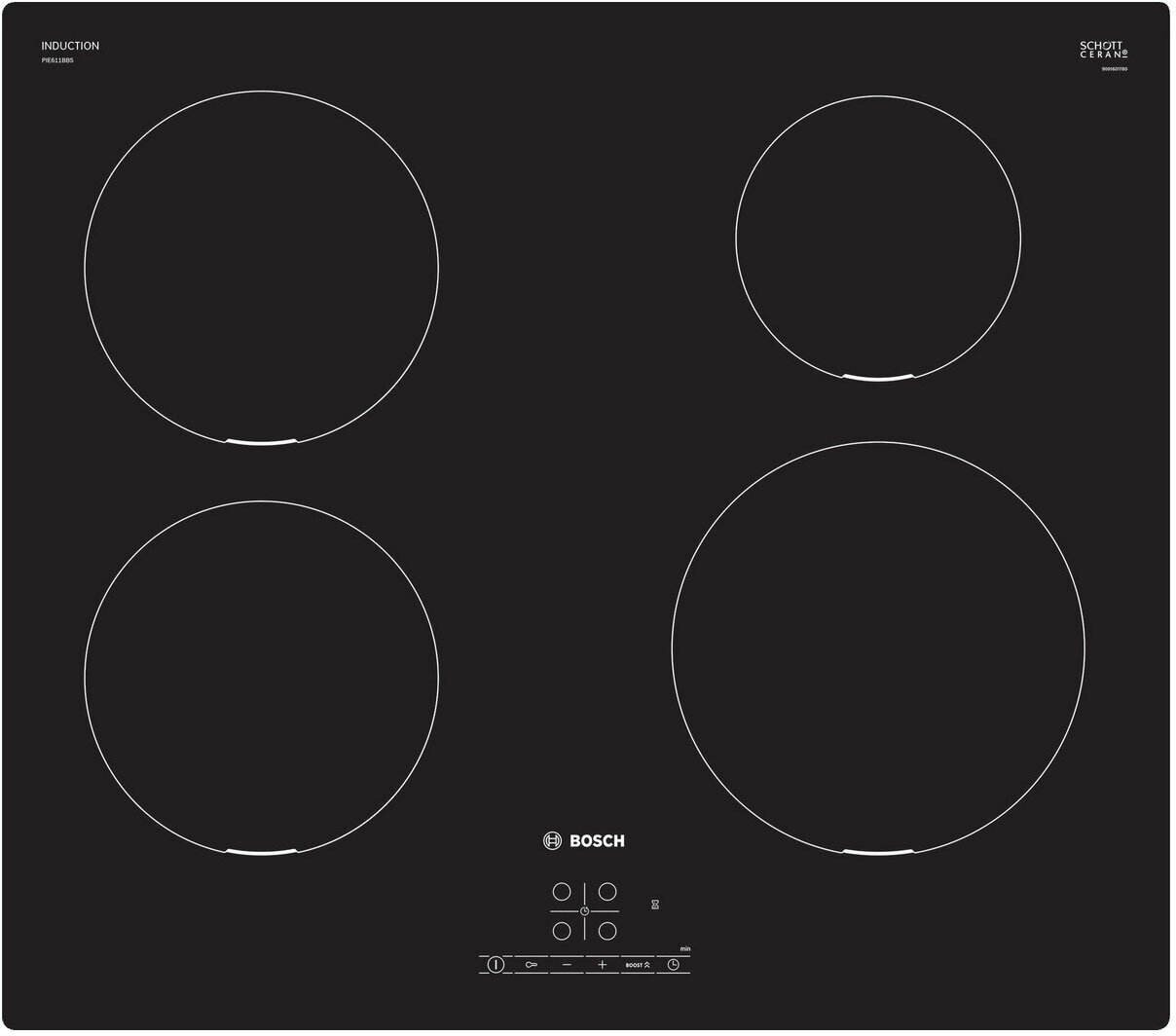 Варочная панель индукционная Bosch PIE611BB5E, черный