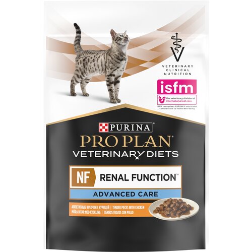 Влажный корм для кошек Purina Pro Plan Veterinary Diets NF Renal Function Advanced Care, поздняя стадия почечной недостаточности, курица, 8 шт. х85г