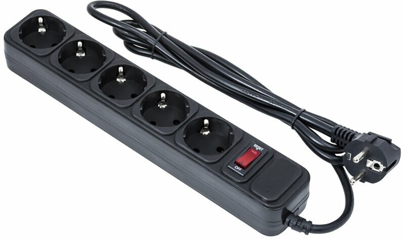 Сетевой фильтр ExeGate 5 Sockets 1.5m SP-5-1.5B Black 266859