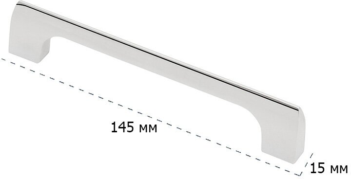 Комплект из 2 шт. ручка-рейлинг, 128 мм, хром, R-3070-128 - фотография № 1