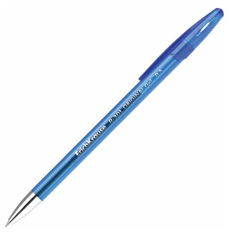 Ручка гелевая ERICH KRAUSE "R-301 Original Gel", синяя, корпус прозрачный, узел 0,5 мм, линия письма 0,4 мм, 40318