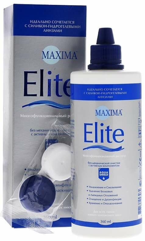 Раствор MAXIMA (Максима) Elite для ухода за контактными линзами 360 мл с контейнером Maxima Optics /OTE PHARMA SOL - фото №8