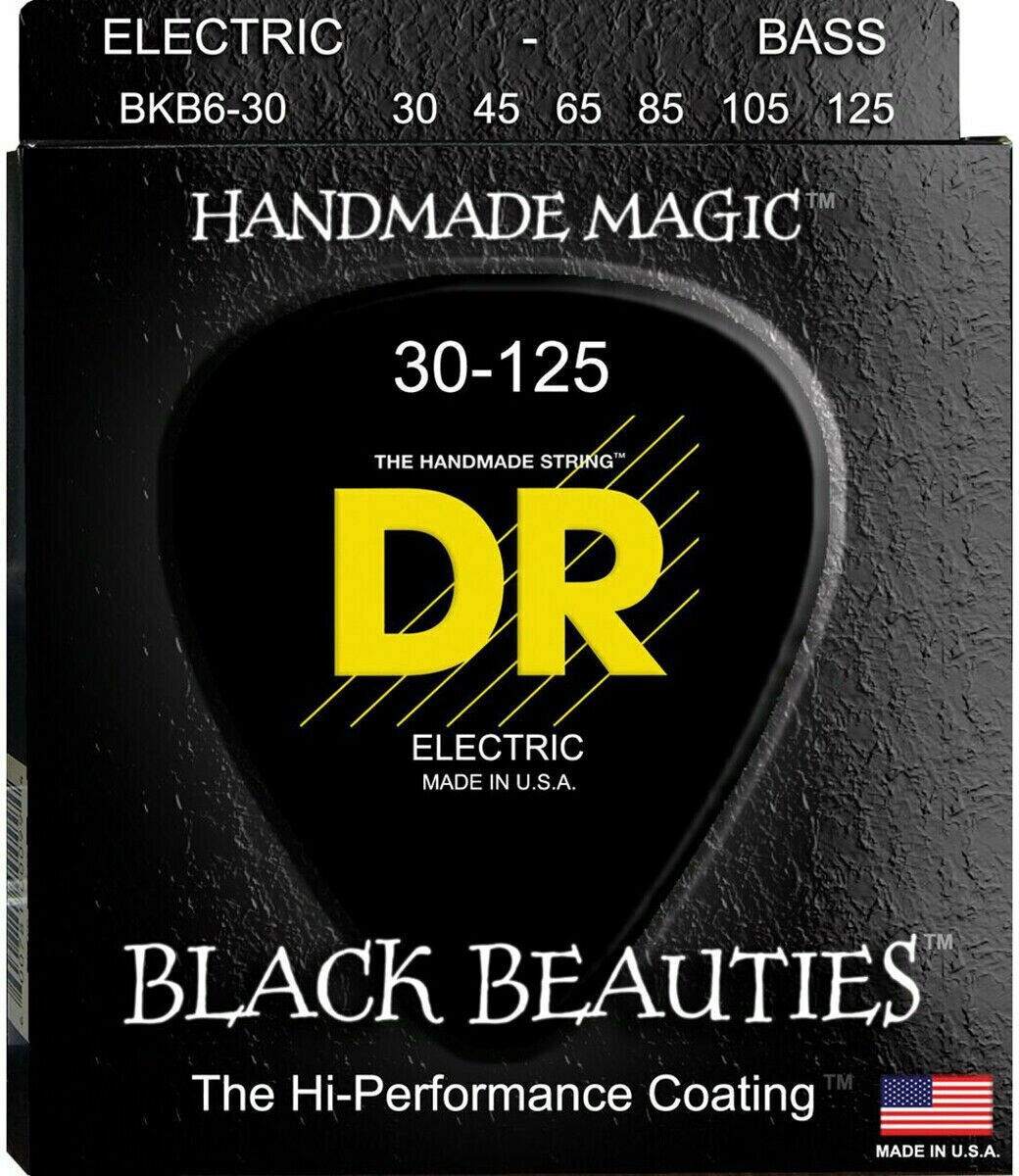 DR BKB6-30 BLACK BEAUTIES струны для 6-струнной бас-гитары чёрное покрытие нержавеющая сталь