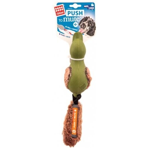 ГиГви 75333 Игрушка для средних и крупных собак Утка с отключаемой пищалкой зеленая 18см