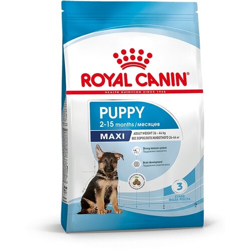 royal canin maxi puppy полнорационный сухой корм для щенков крупных пород до 15 месяцев ROYAL CANIN MAXI PUPPY сухой корм для щенков крупных пород в возрасте от 2 до 15 месяцев, 5 кг