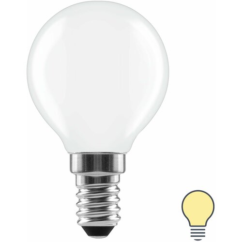Лампа светодиодная E14 220-240 В 4 Вт шар матовая 400 лм теплый белый свет