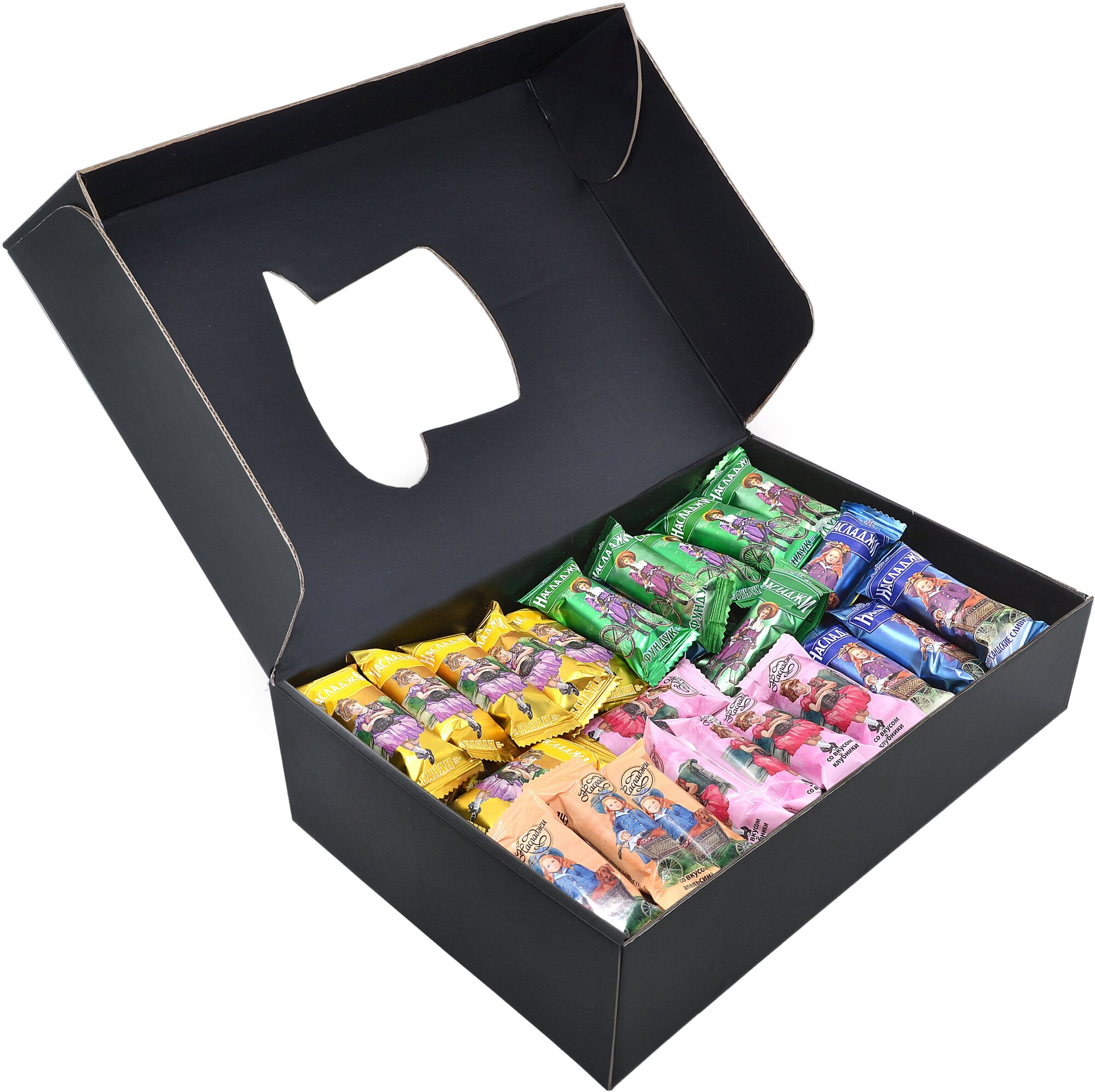 Подарочный набор шоколадных конфет с пралине "Насладжи", сладости в коробке, Тимофеев ко, 1 кг - фотография № 1