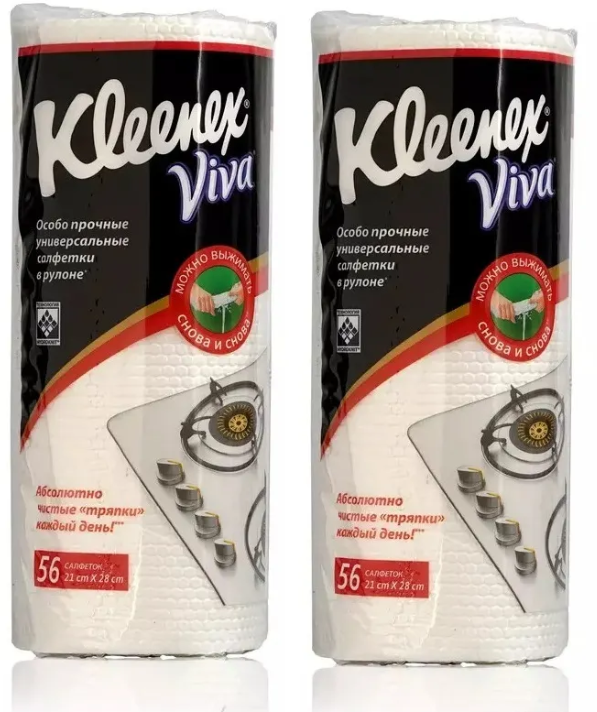 Универсальные салфетки Kleenex Viva х 2 упаковки